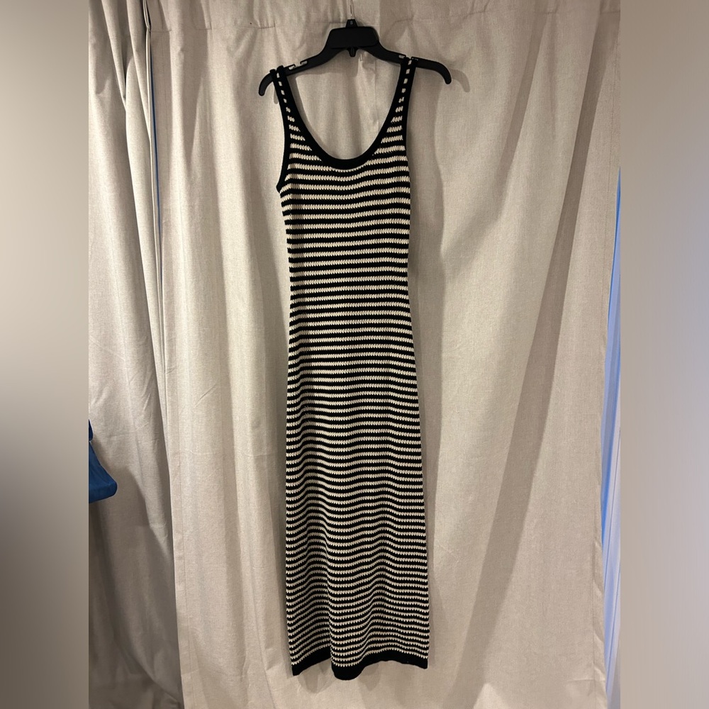 Black and taupe sweater dress